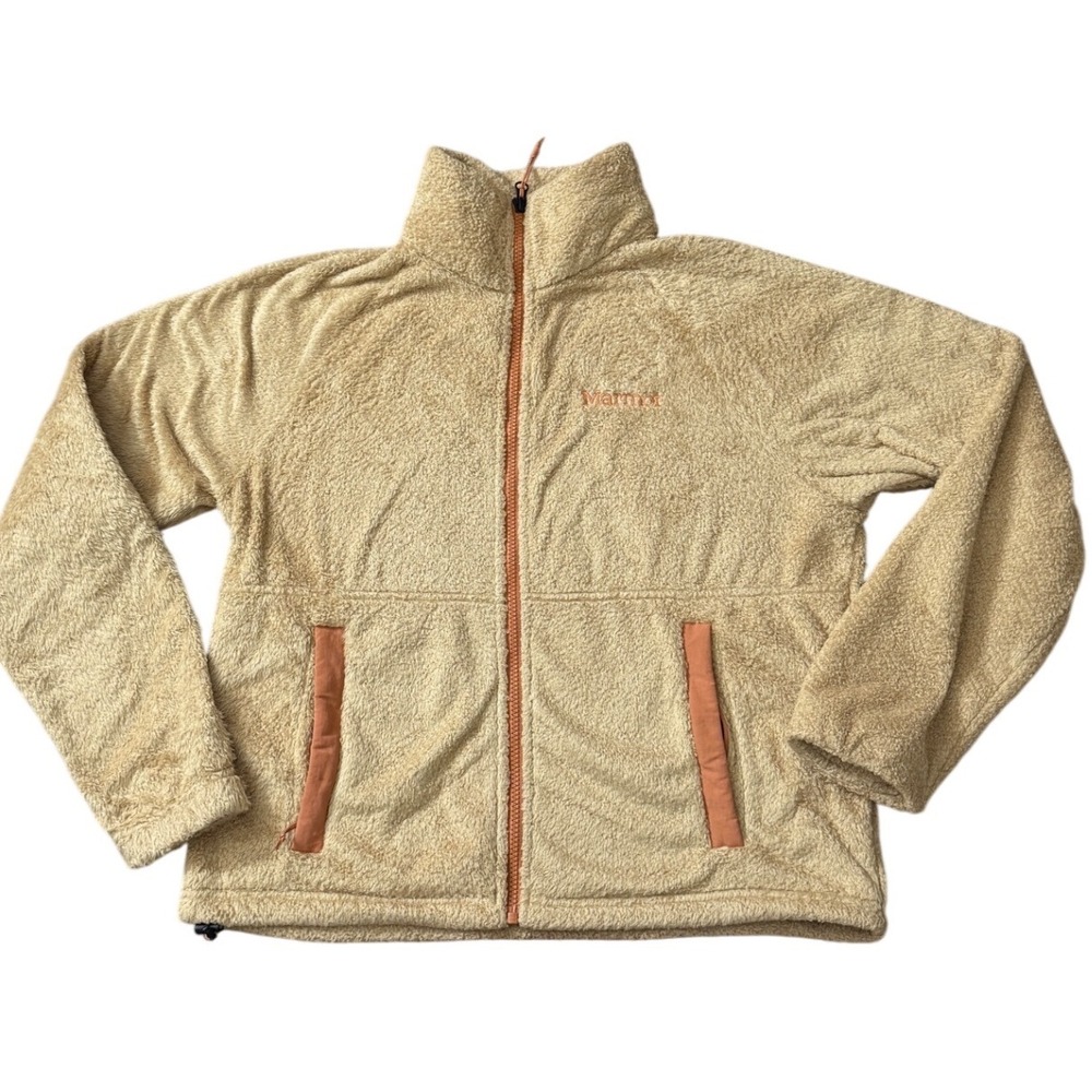 Marmot Mountain Works Gorpcore Small Sherpa Full Zip Fleece Jacket Orange EE10